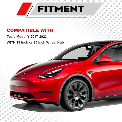 MIKODA Caliper Covers for Tesla model Y 19" 20", 19in 20in Wheel Hub Front and Rear Brake Caliper Covers Compatible with Tesla Model Y 2017-2023 (Red) - Image 3
