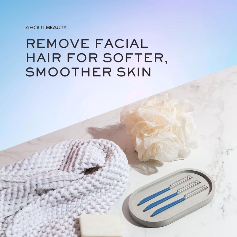 About Face Pro-Premium Facial Razors - 3 Beauty Groomers for Hair Removal, Ideal for Shaving, Exfoliating, Dermaplaning and Brow Shaping, Japanese Stainless Steel Gently Removes Facial Hair - Image 2