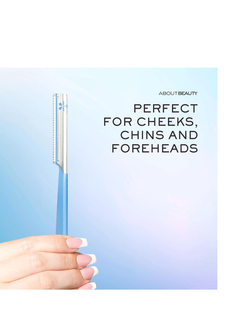 About Face Kai About Face Pro-Premium Professional Facial Razors; 3 Beauty Groomers per Package; Stainless Steel Razors for Hair Removal and Dermaplaning from Face, Neck, & Hairline  - Image 4