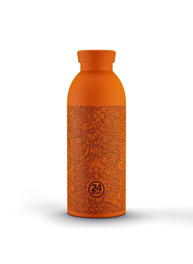 24Bottles - CLIMA FRA! Bottle (500ml) Double Wall Insulated Stainless Steel Water Bottle|Eco-Friendly, Washable, Reusable BPA-Free| Hot & Cold, Portable, Zero Leak for Home, Office, Gym, Travel - Orange - Image 1