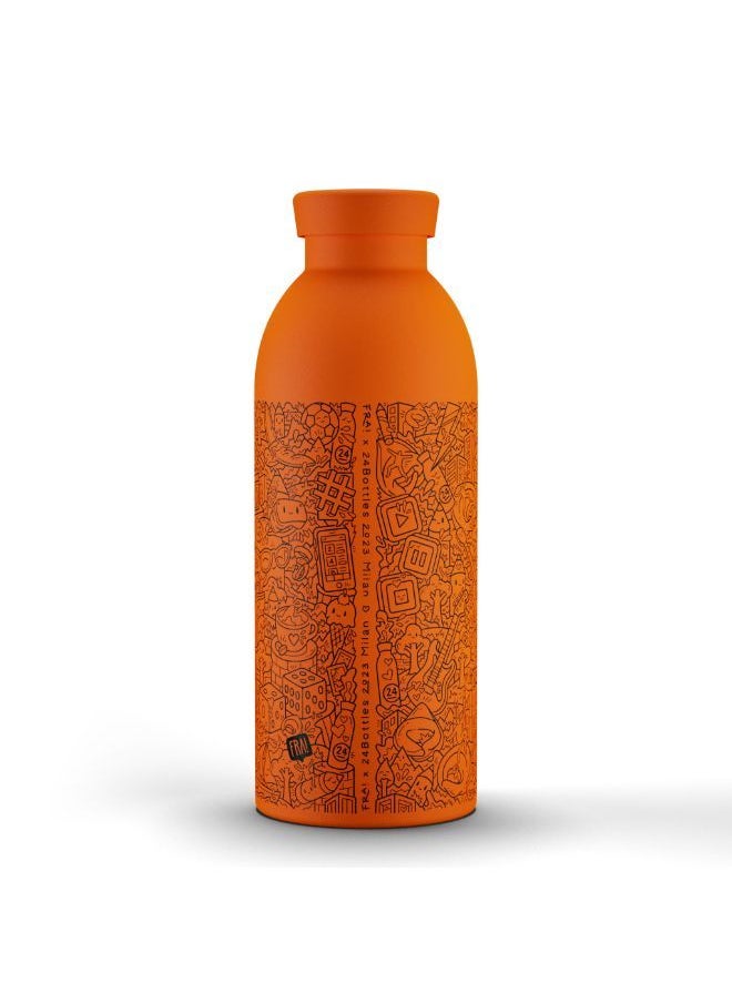 24Bottles - CLIMA FRA! Bottle (500ml) Double Wall Insulated Stainless Steel Water Bottle|Eco-Friendly, Washable, Reusable BPA-Free| Hot & Cold, Portable, Zero Leak for Home, Office, Gym, Travel - Orange - Image 1