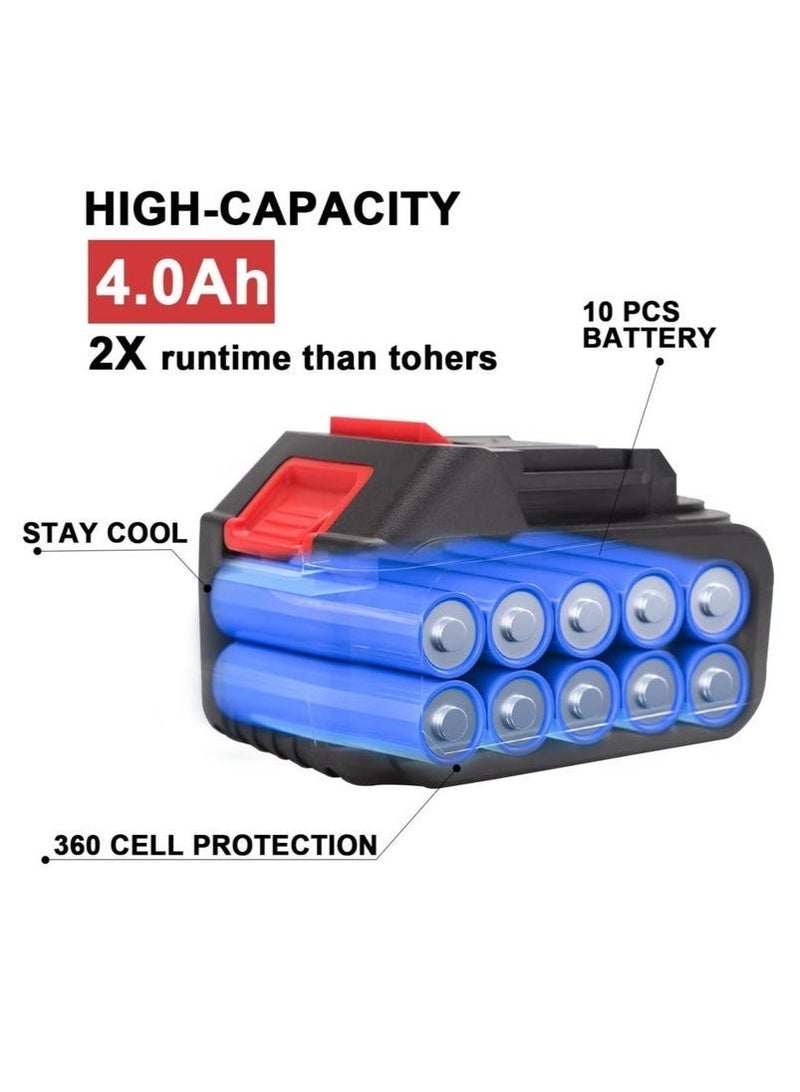 عربست أداة قص الحشائش تعمل بالبطارية، أداة قص حواف العشب 21 فولت، أداة قص العشب/حافة العجلات 3 في 1، بطارية 4.0 أمبير/ساعة، للحديقة، تشذيب الفناء، قص العشب (أحمر) - Image 4