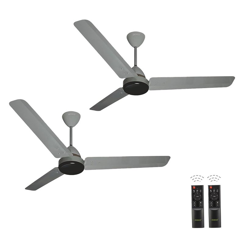 OCECO Ecos Grey 1200mm BLDC Ceiling Fan with Remote Control 3 Blade 6Speed Modern Ceiling Fan 5Star Rated Energy Ceiling Fan with Reliable 2Year Warranty - Image 1