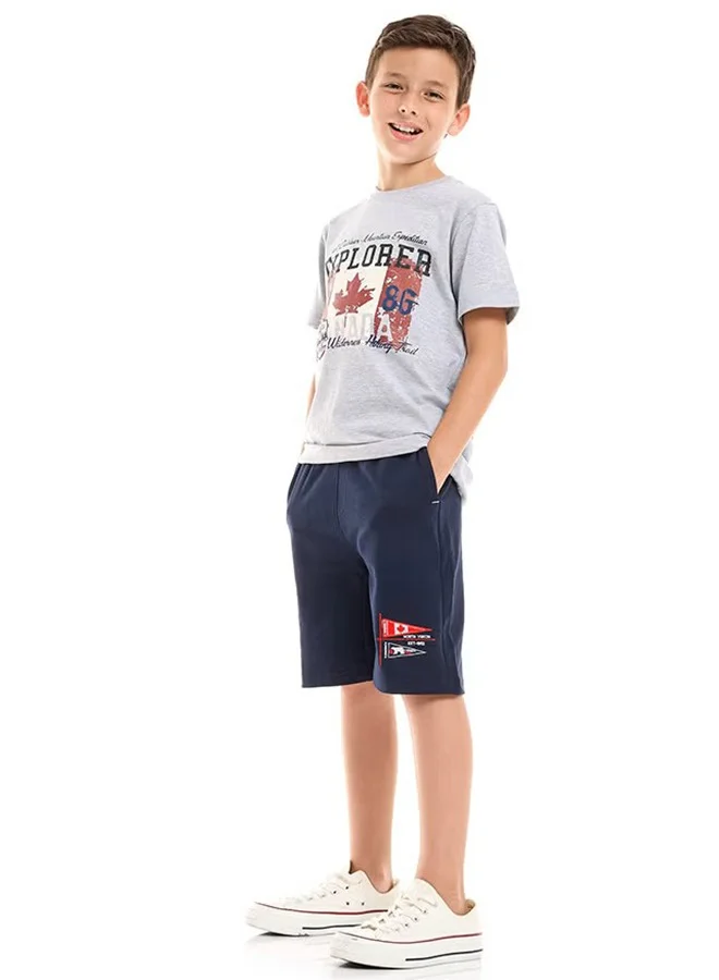 فكتور اند جين تيشيرت أولادي قصير الأكمام - رمادي (6-12 سنة)