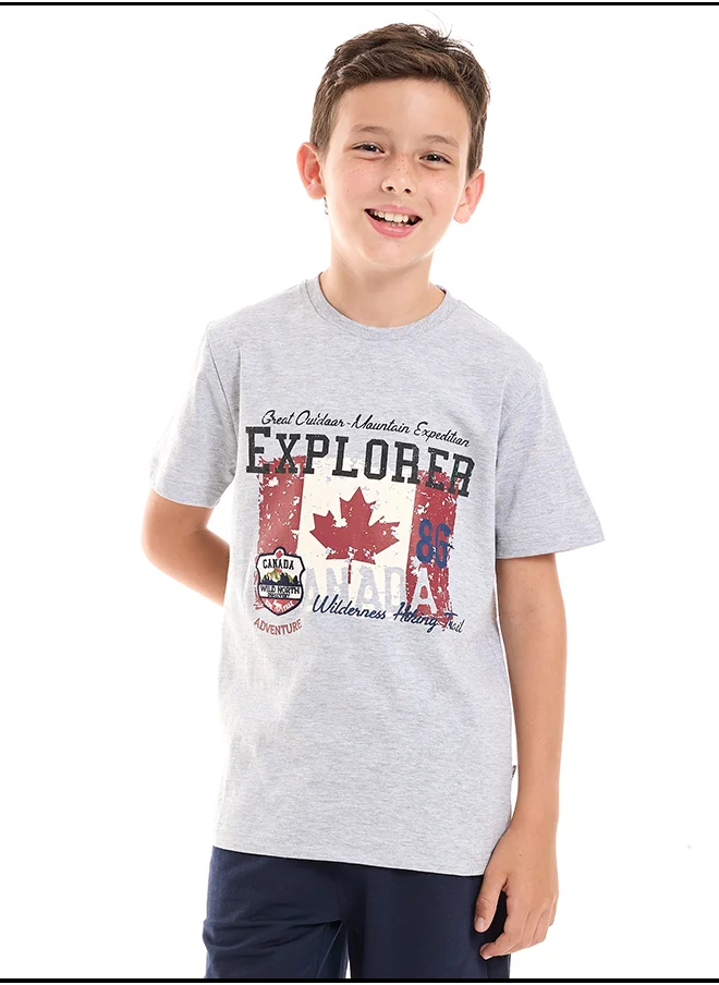 victor and jane T-shirt for Boys  (6-12 Years) Short sleeve - Grey