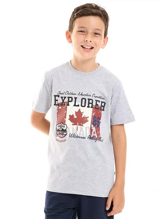 victor and jane T-shirt for Boys  (6-12 Years) Short sleeve - Grey