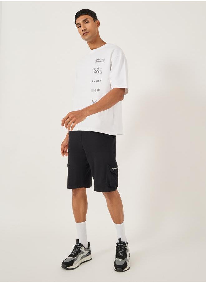 Styli Oversized Slogan Printed Round Neck T-Shirt  - Image 2