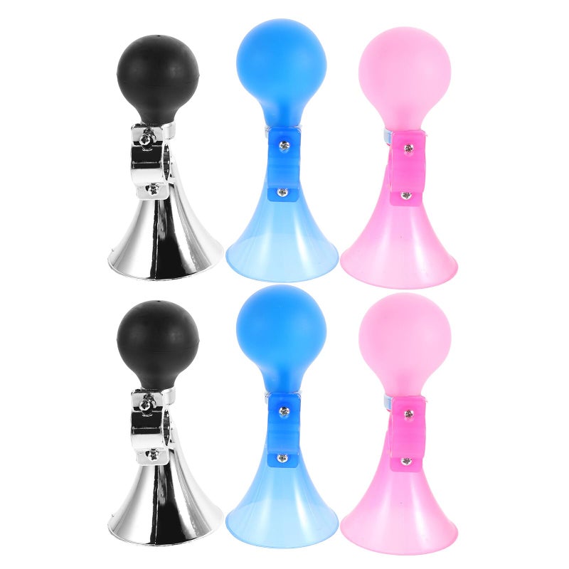 6 Pcs Bike Horn Set Loud Bicycle Thumb Bell Silver Blue Pink Cycling Accessories - Image 2