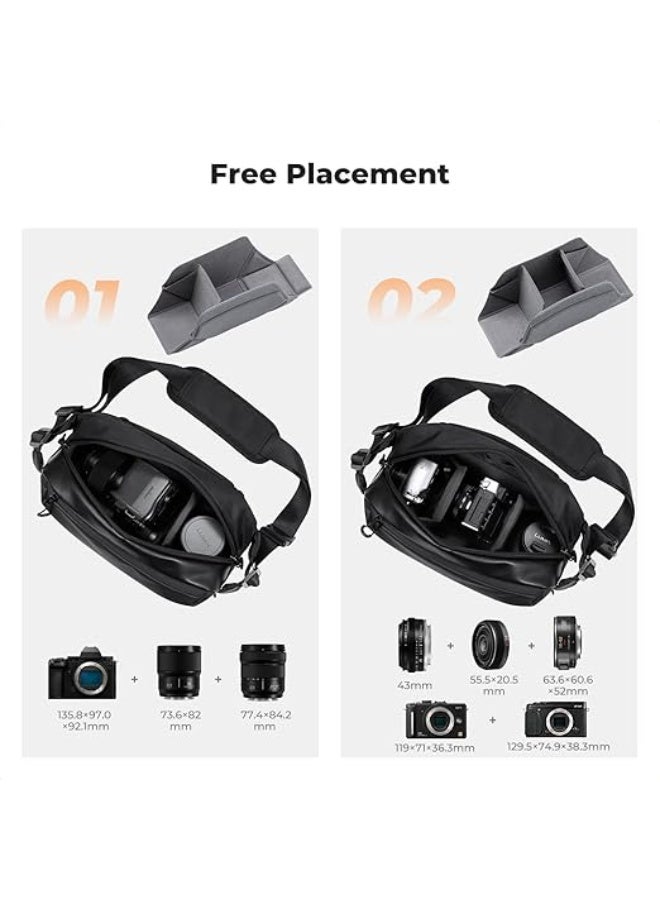 K&F Concept حقيبة كتف 2 في 1 وحقيبة تصوير متعددة الوظائف وحقيبة ظهر كاميرا DSLR محمولة - Image 3