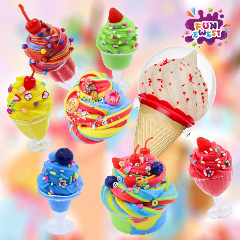 Funewest Slime Kit for Girls Ages 8-12 Mini Fluffy Butter Slime Making Kit Ice Cream Slime for Kids DIY Craft Kits with 30+ Piece Birthday Gifts - Image 2