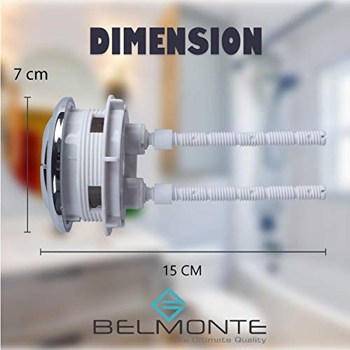 Belmonte Replaceable Round Dual Flush Push Button with 2 Bar for Lid Cover of Toilet Water Tank Flushing 58mm / Flush Tank Fittings for Western Commode/EWC Lid Hole Should be at Least 58MM/2.3" - Image 4