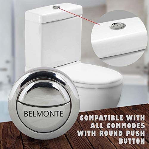 Belmonte Replaceable Round Dual Flush Push Button with 2 Bar for Lid Cover of Toilet Water Tank Flushing 58mm / Flush Tank Fittings for Western Commode/EWC Lid Hole Should be at Least 58MM/2.3" - Image 3