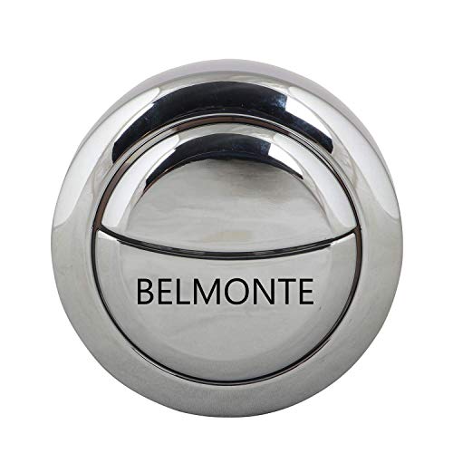 Belmonte Replaceable Round Dual Flush Push Button with 2 Bar for Lid Cover of Toilet Water Tank Flushing 58mm / Flush Tank Fittings for Western Commode/EWC Lid Hole Should be at Least 58MM/2.3" - Image 1