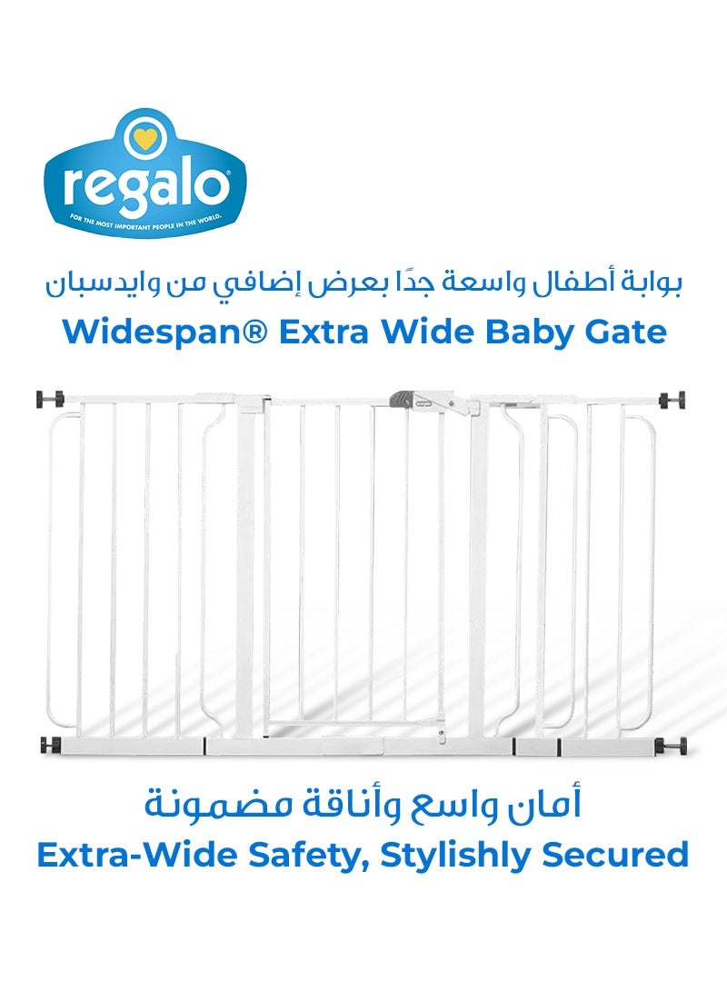 Regalo Extra Wide Baby Gate | Fits Openings 29-56” | Easy Installation | Safety Lock | Walk-Through Design | Sturdy Metal Frame | Ideal for Toddlers & Pets | 76.2x76.2 CM - Image 1
