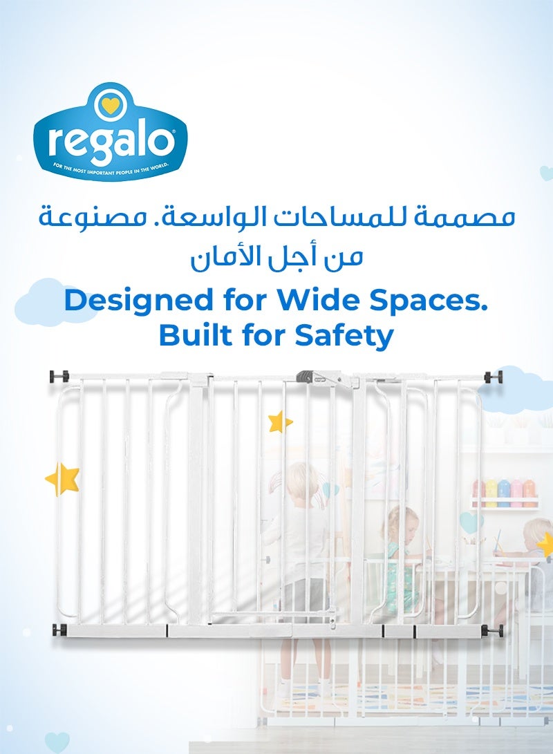 Regalo Extra Wide Baby Gate | Fits Openings 29-56” | Easy Installation | Safety Lock | Walk-Through Design | Sturdy Metal Frame | Ideal for Toddlers & Pets | 76.2x76.2 CM - Image 2