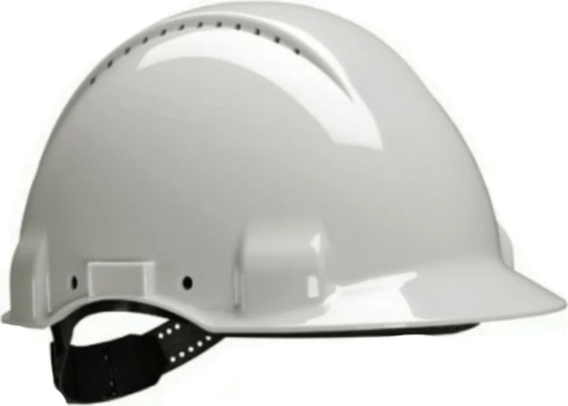 ثري ام ™ G3000NUV-VI Hard Hat, Uvicator, Latch, Ventilated, Plastic Sweatband Helmet / White