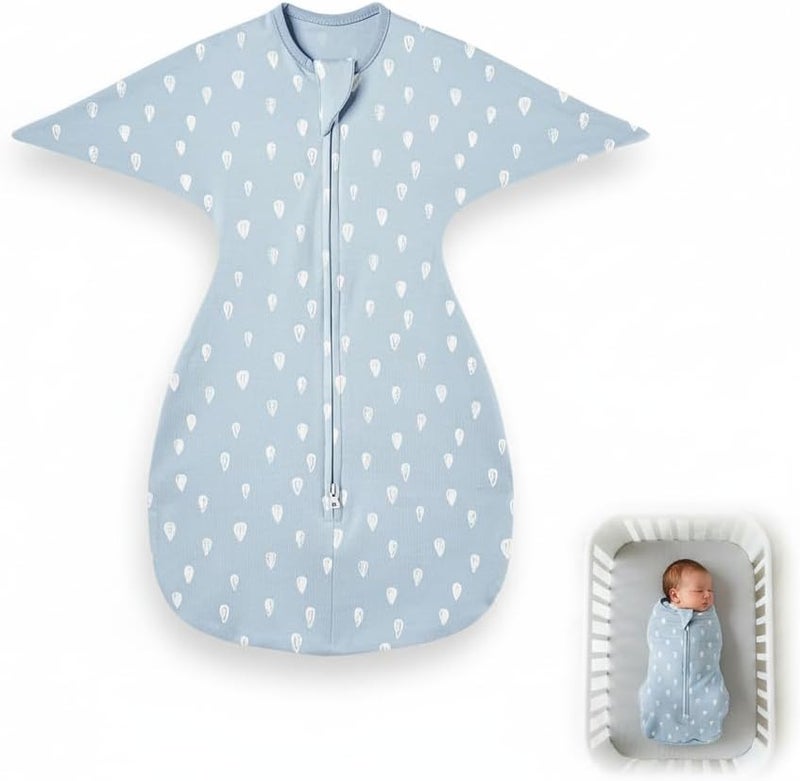 KASTWAVE Premium Baby Transitional Swaddle Sleep Sack - 100% Cotton Arms Up Newborn Sleeping Bag - Image 1
