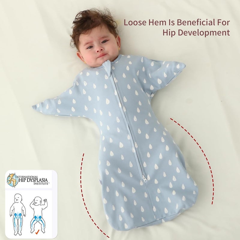KASTWAVE Premium Baby Transitional Swaddle Sleep Sack - 100% Cotton Arms Up Newborn Sleeping Bag - Image 3