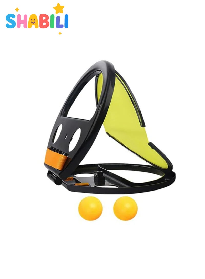 شبيلي مجموعة ألعاب التقاط الكرة للأطفال مع 2 مضارب و4 كرات، تدريب رمـي خارجي تفاعلي بين الوالدين والطفل، مادة نايلون وABS، مناسبة للأولاد والبنات من عمر 3 سنوات فما فوق - Image 4