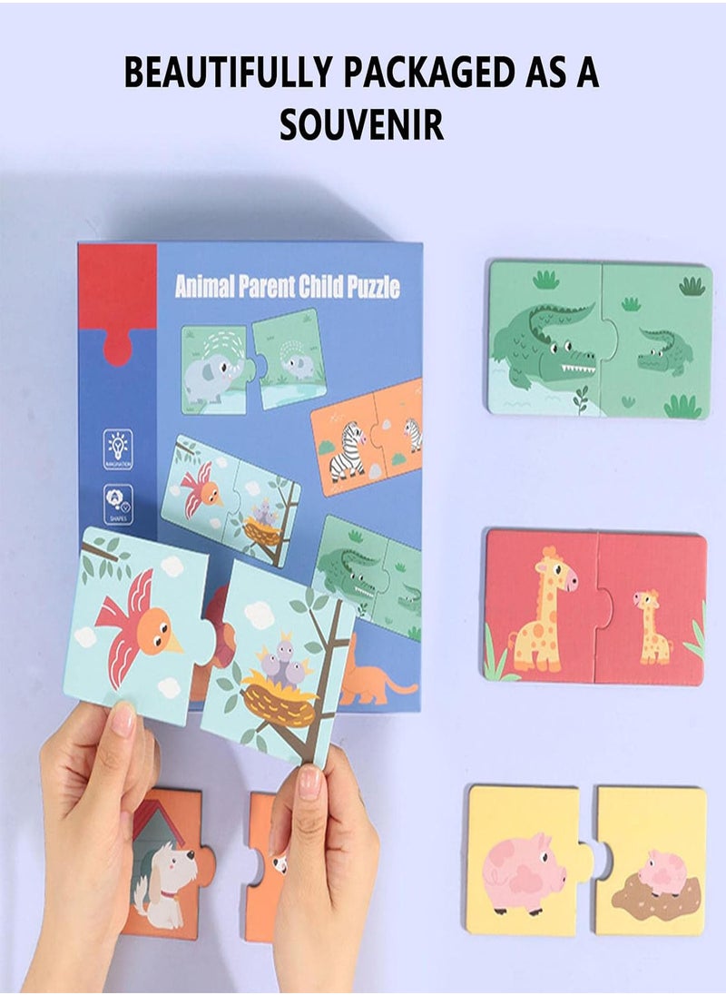 GGOOT - Animal Matching Puzzle,Two Piece Matching Puzzles With Aesthetic Illustrations For - Two Piece Matching Puzzles For Help Children Visualize Common Foods And Animals Preschool Learning - Image 1