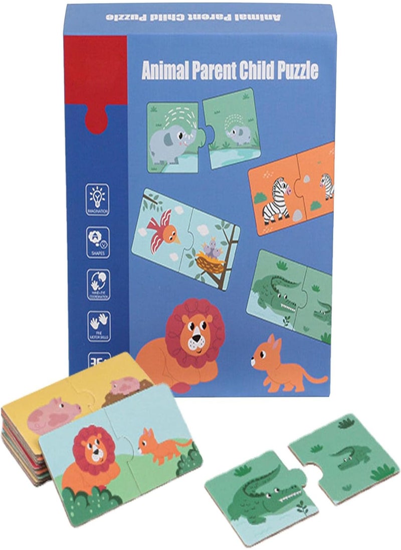 GGOOT - Animal Matching Puzzle,Two Piece Matching Puzzles With Aesthetic Illustrations For - Two Piece Matching Puzzles For Help Children Visualize Common Foods And Animals Preschool Learning - Image 1