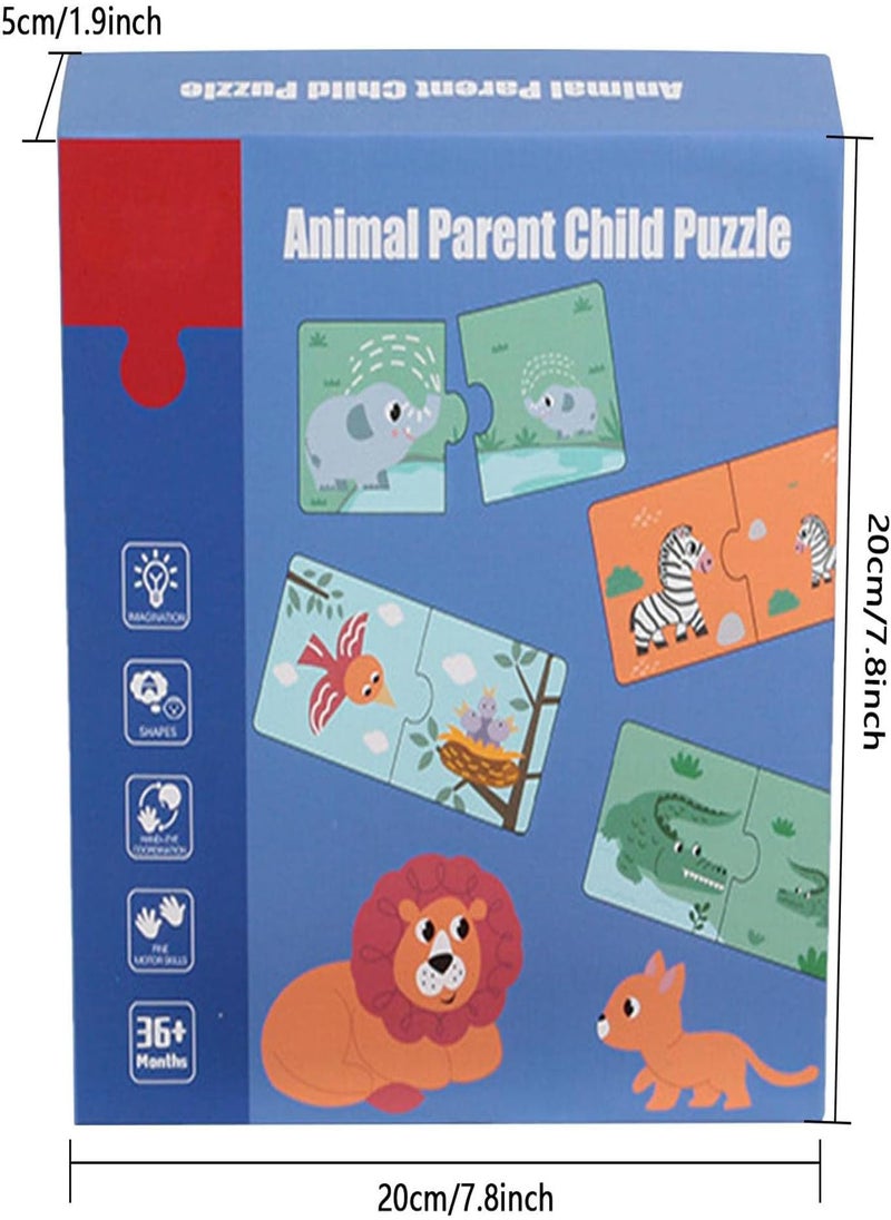 GGOOT - Animal Matching Puzzle,Two Piece Matching Puzzles With Aesthetic Illustrations For - Two Piece Matching Puzzles For Help Children Visualize Common Foods And Animals Preschool Learning - Image 1