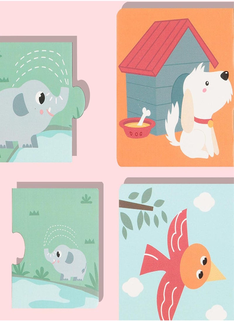 GGOOT - Animal Matching Puzzle,Two Piece Matching Puzzles With Aesthetic Illustrations For - Two Piece Matching Puzzles For Help Children Visualize Common Foods And Animals Preschool Learning - Image 1