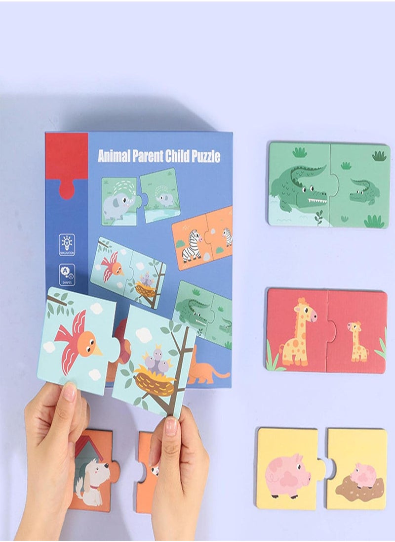 GGOOT - Animal Matching Puzzle,Two Piece Matching Puzzles With Aesthetic Illustrations For - Two Piece Matching Puzzles For Help Children Visualize Common Foods And Animals Preschool Learning - Image 1