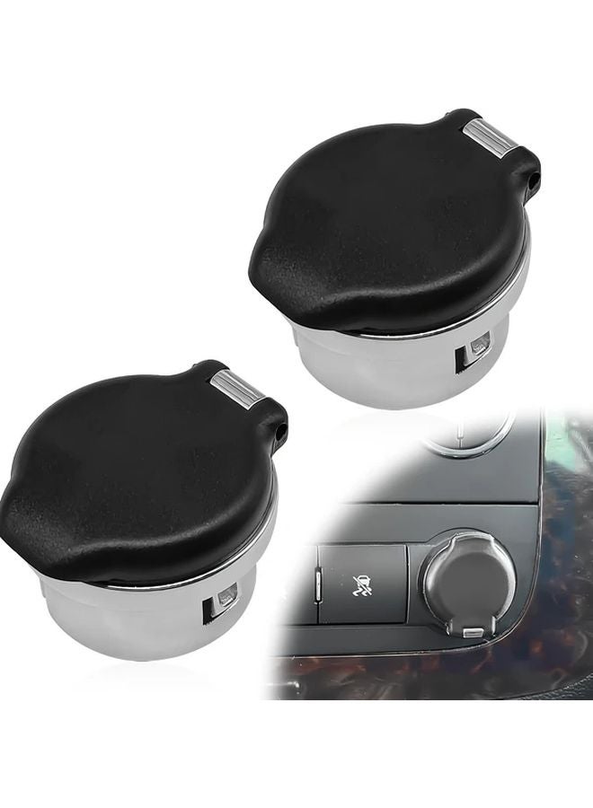 2pcs 12V Chrome Power Outlet Dash Plug Cover Cap Retainer for GMC Sierra 1500 2500HD 3500 2007 2013 - Image 2