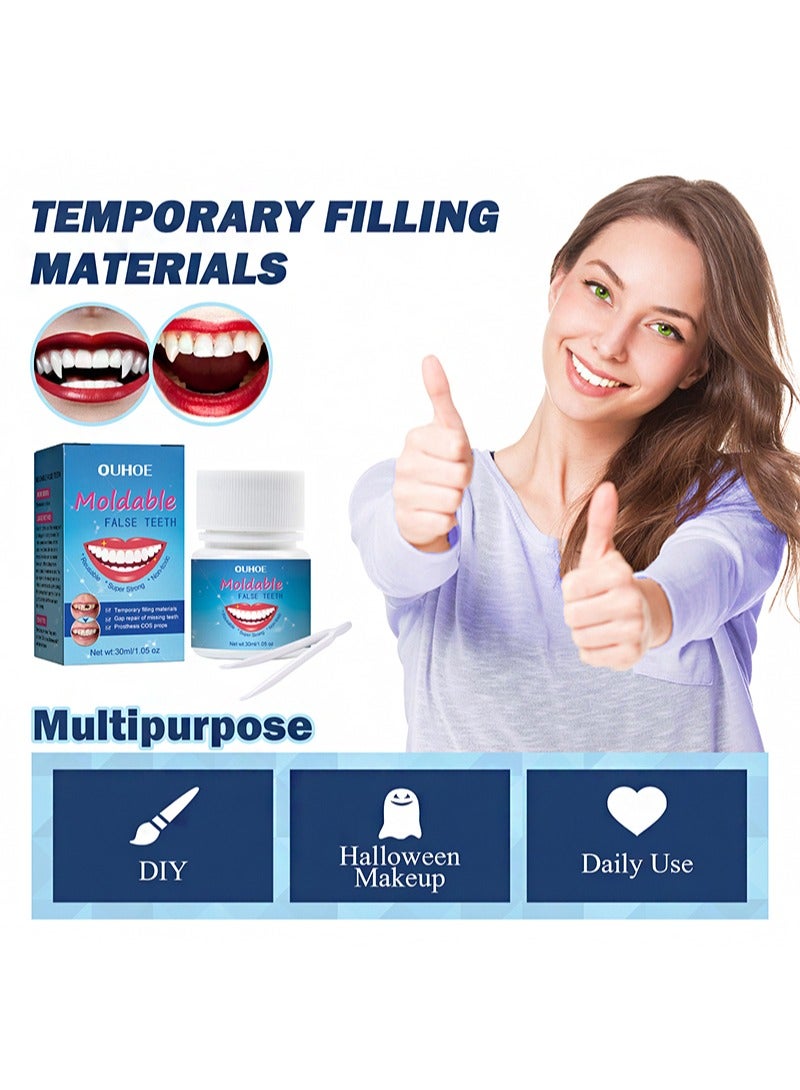 OUHOE 2 Pieces Of Moldable False Teeth，Temporary Teeth Restoration Kit, For Filling Lost And Broken Teeth  - Image 3