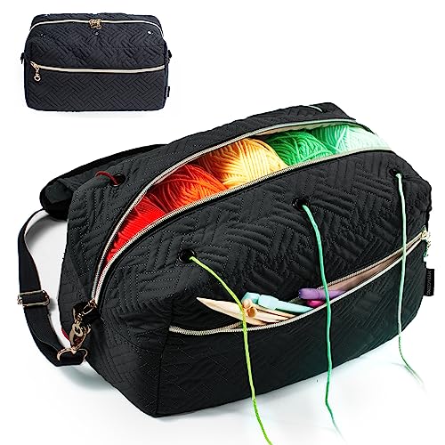 MYBAGZING Crochet Bag Organizer - Knitting Bag - Yarn Storage Organizer - Yarn Bag for Crocheting - Yarn Holder for Crochet Accessories, Crocheting & Knitting Gifts - Image 1