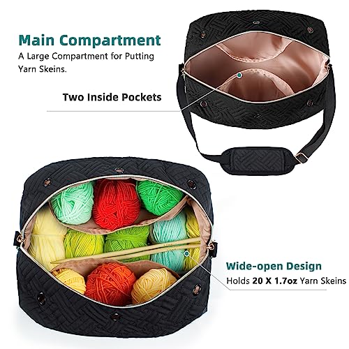 MYBAGZING Crochet Bag Organizer - Knitting Bag - Yarn Storage Organizer - Yarn Bag for Crocheting - Yarn Holder for Crochet Accessories, Crocheting & Knitting Gifts - Image 2