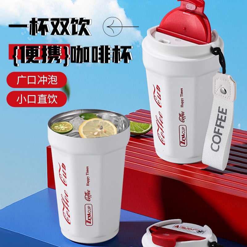 Coffee Cups, Stainless Steel, Intelligent Temperature Display, Portable Car Cup, Simple And Creative Direct Drinking Pocket Thermos Cup - Image 4