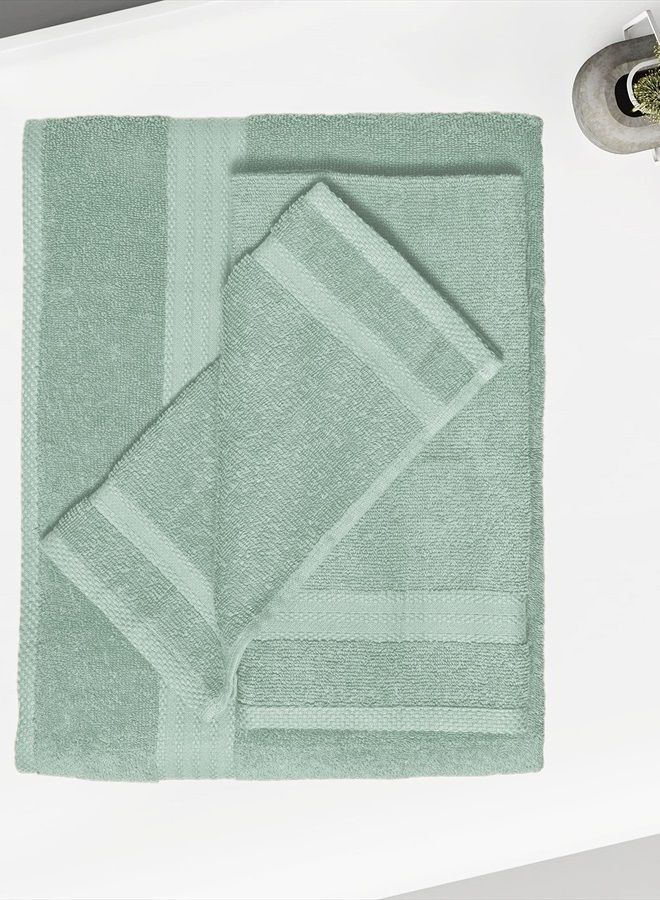 GLAMBURG Ultra Soft 8-Piece Towel Set - 100% Pure Ringspun Cotton, Contains 2 Oversized Bath Towels 27x54, 2 Hand Towels 16x28, 4 Wash Cloths 13x13 - Ideal for Everyday use, Hotel & Spa - Sea Green - Image 2