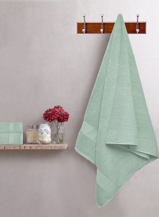 GLAMBURG Ultra Soft 8-Piece Towel Set - 100% Pure Ringspun Cotton, Contains 2 Oversized Bath Towels 27x54, 2 Hand Towels 16x28, 4 Wash Cloths 13x13 - Ideal for Everyday use, Hotel & Spa - Sea Green - Image 3