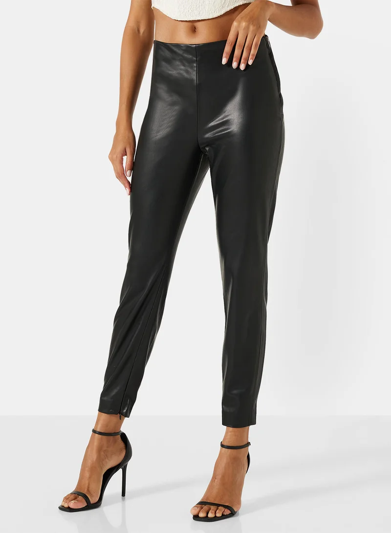 MANGO High Waist Slit Leggings