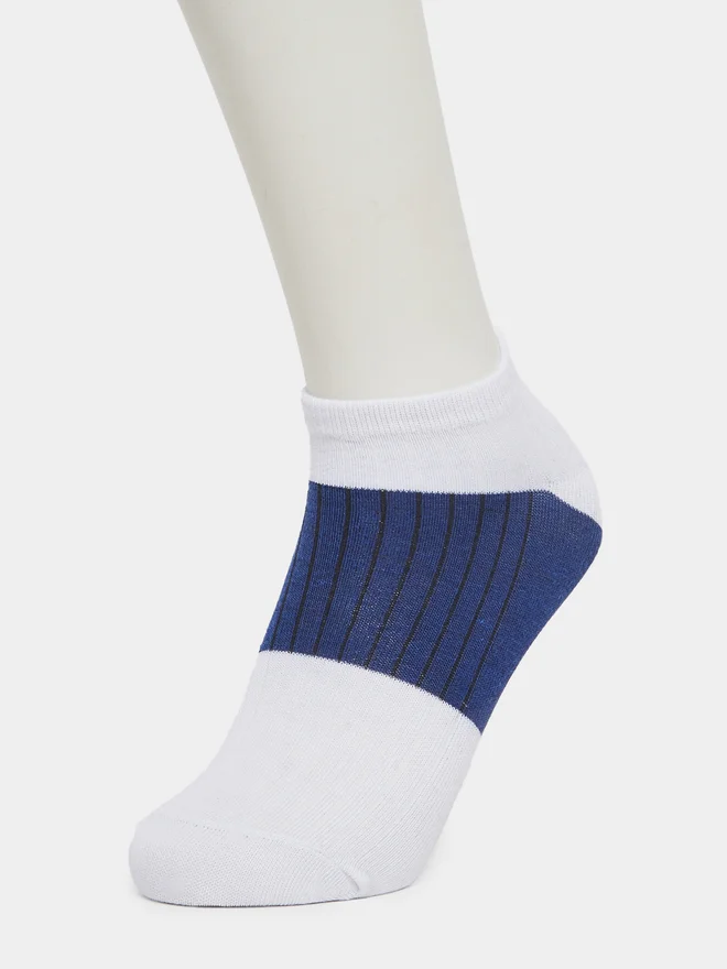 ستايلي Styli Pack of 5 - Striped Detail Ankle Socks
