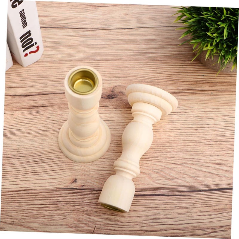 3pcs Rustic Wooden Candle Stands Candle Holder for Creative Sticks Holder - Image 4