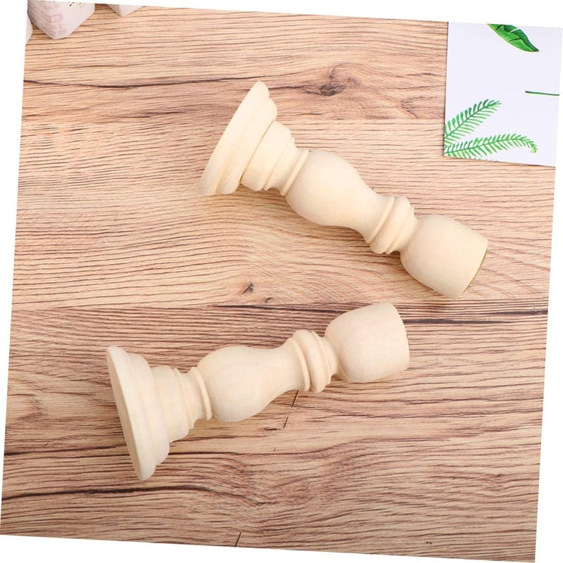 3pcs Rustic Wooden Candle Stands Candle Holder for Creative Sticks Holder - Image 2