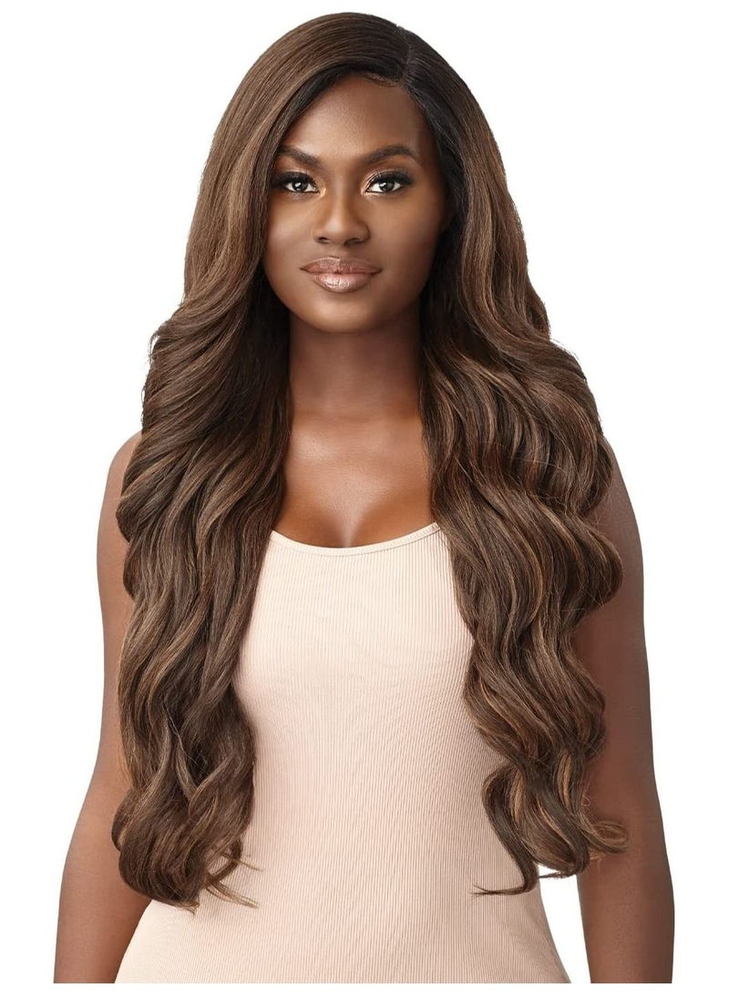 Estelle Outre Lace Front Natural Baby Hairs HD Transparent 28 Inches Color No 1B - Image 1