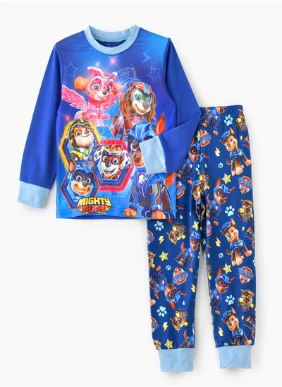babyqlo Mighty pups printed cotton t-shirt with pajama sets for boys