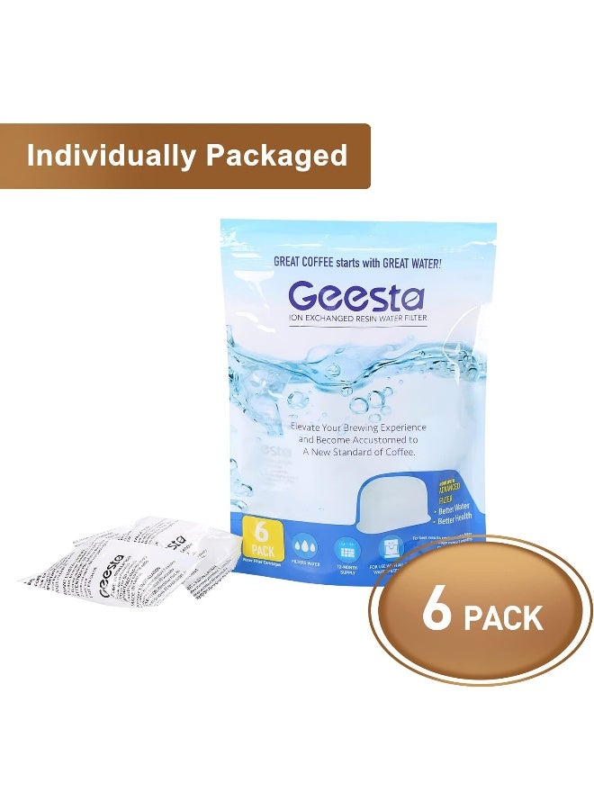 Geesta Premium 6-Pack Water Filters For Replacement Breville Bwf100 With Ion Exchange Resin Inside, White  - Image 3