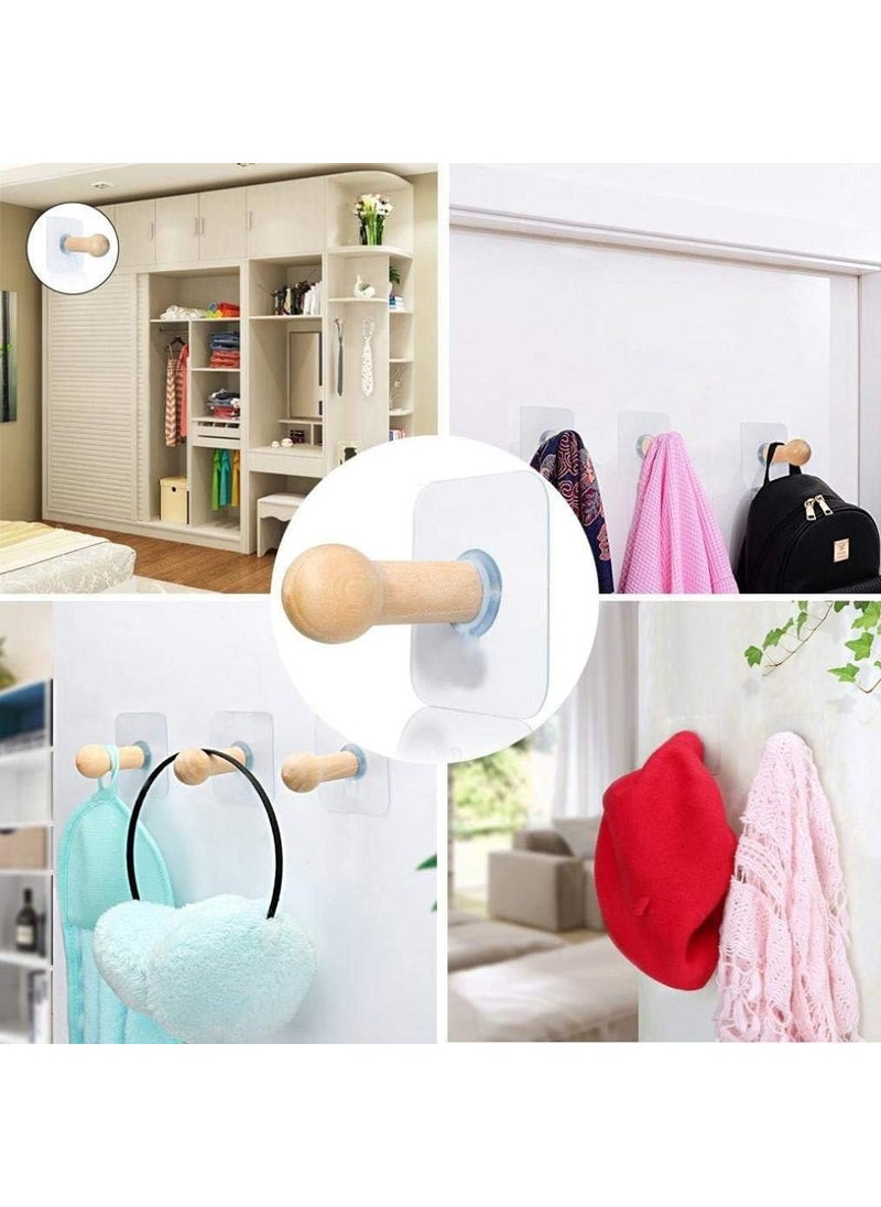 ZURATO ZURATO Self Adhesive Wood Hooks Both Door Mount and Wall Mount Compatible Waterproof Hooks Max Weight 4 Kg Pack of 3 Hooks Color Clear  - Image 3