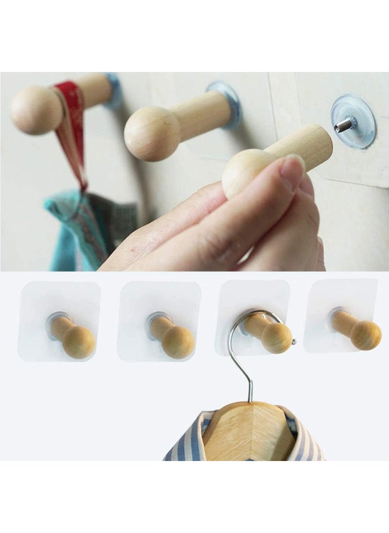 ZURATO ZURATO Self Adhesive Wood Hooks Both Door Mount and Wall Mount Compatible Waterproof Hooks Max Weight 4 Kg Pack of 3 Hooks Color Clear  - Image 5