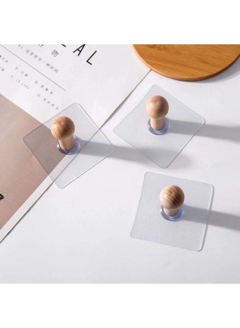 ZURATO ZURATO Self Adhesive Wood Hooks Both Door Mount and Wall Mount Compatible Waterproof Hooks Max Weight 4 Kg Pack of 3 Hooks Color Clear  - Image 4