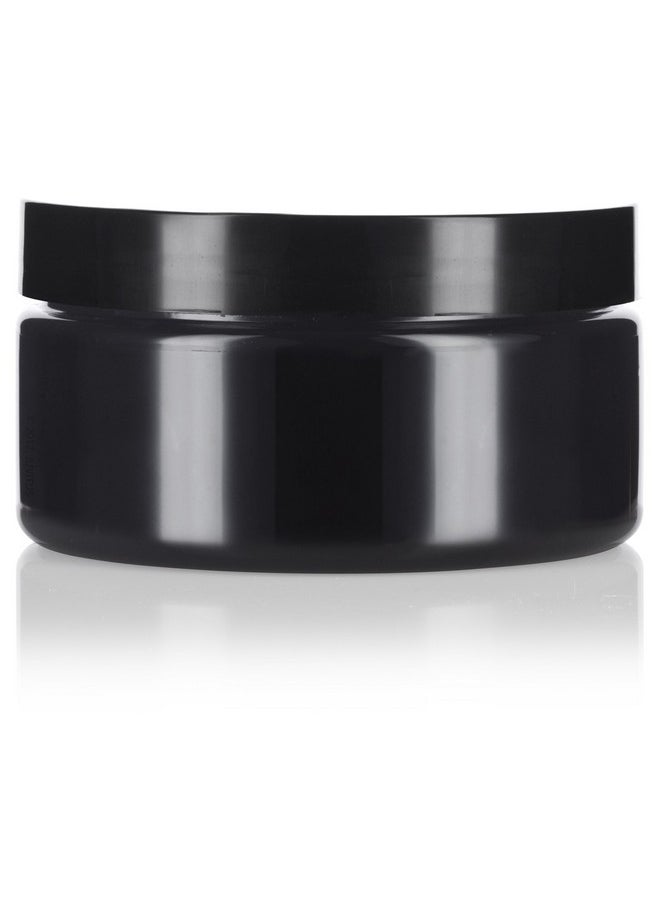 JUVITUS Black Pet Plastic (Bpa Free) Refillable Low Profile Jar8 Oz (12 Pack)  - Image 3
