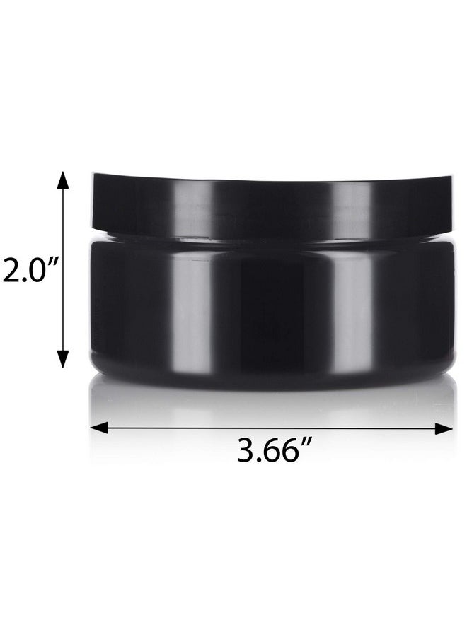 JUVITUS Black Pet Plastic (Bpa Free) Refillable Low Profile Jar8 Oz (12 Pack)  - Image 2