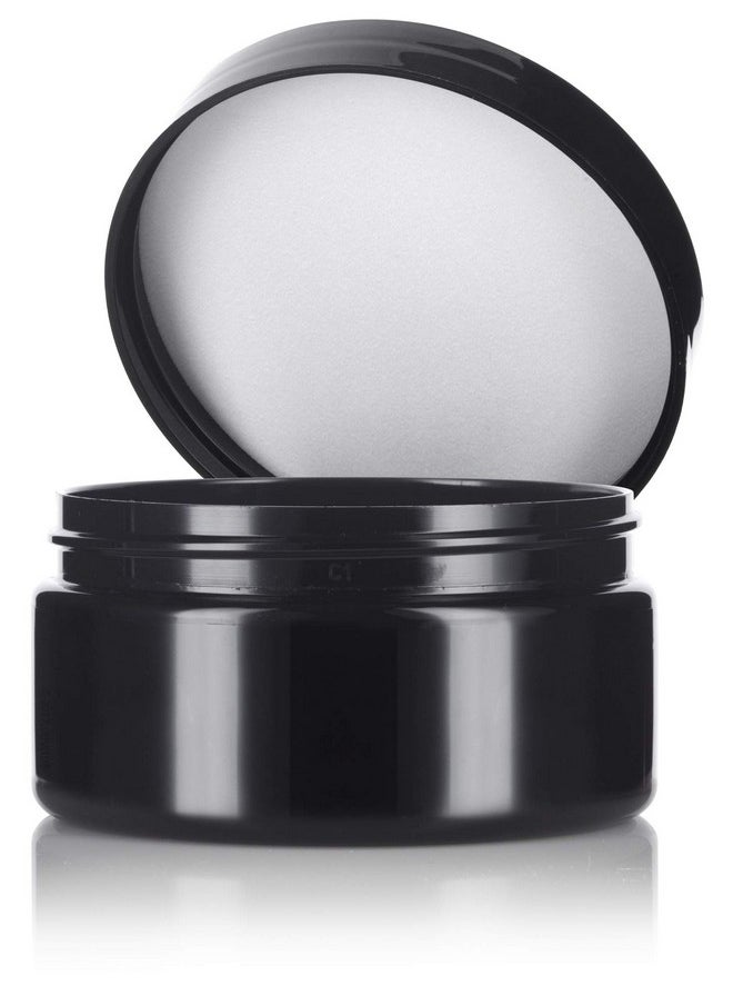 JUVITUS Black Pet Plastic (Bpa Free) Refillable Low Profile Jar8 Oz (12 Pack)  - Image 4