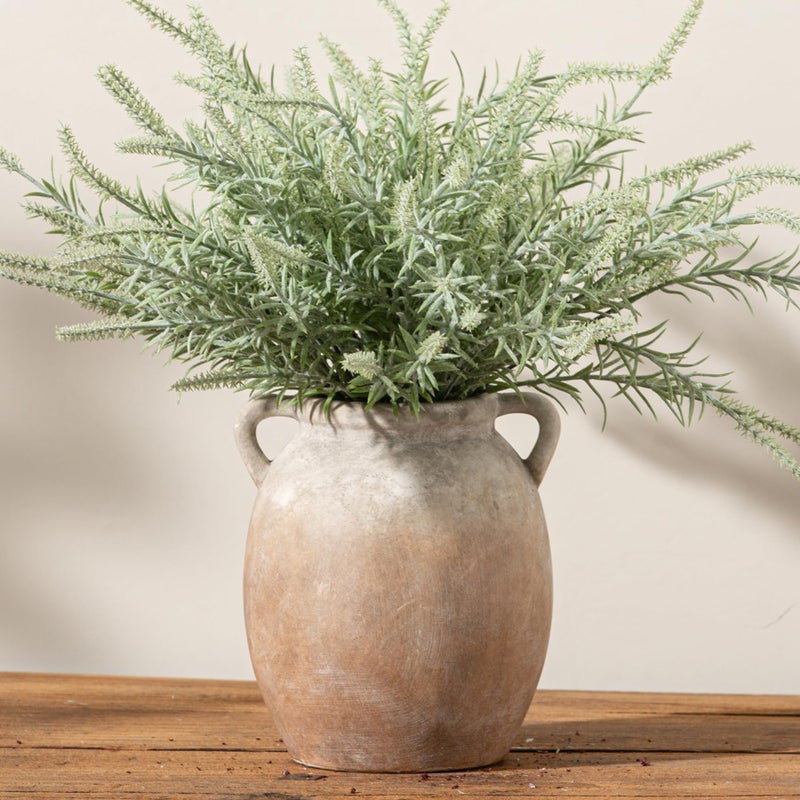 Dobbyby Ceramic Flower Vase 7.6 inch Farmhouse Rustic Vase Decorative Pottery Terracotta Vases for Home Decor Table Mantle Fireplace Living Room Bathroom Wedding Centerpiece (Aged Terra) - Image 1