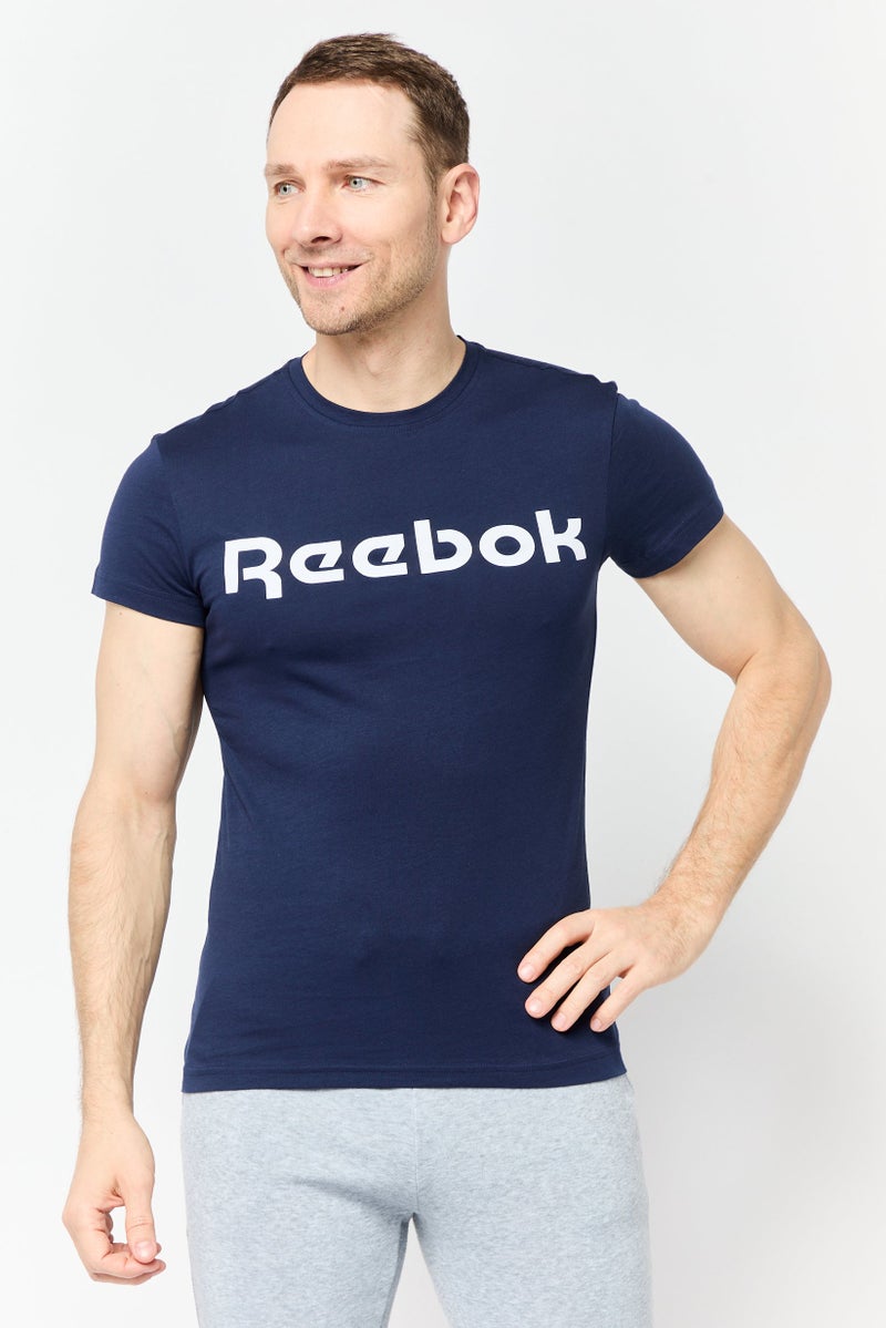 Men Sportswear Fit Short Sleeve Outdoor T-Shirts, Navy blue
